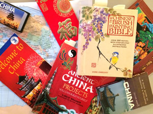 Image of some of the historical traditions research material used to write the book.